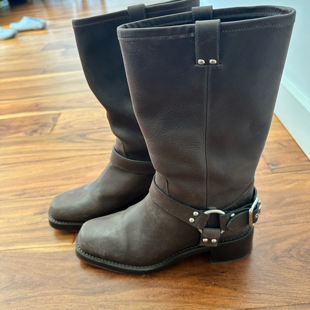 Reformation Brown Leather Mid-Calf Boots